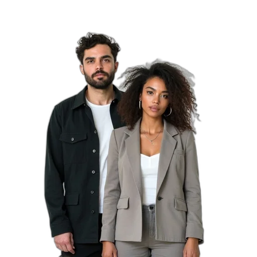 jacket, staff, furniture, hair transparent PNG cut-out