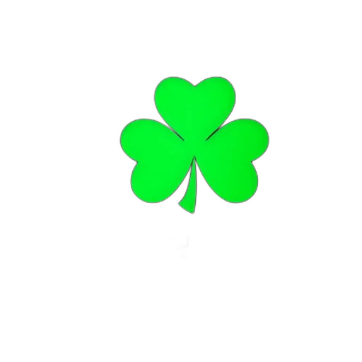 flower, green, glowing, four-leaf transparent PNG cut-out