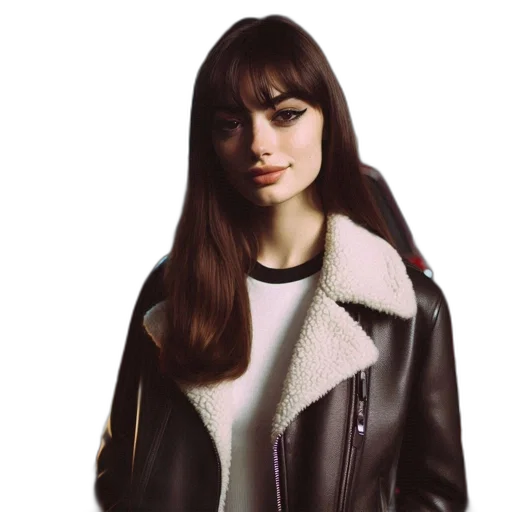 jacket, face, hair, dress transparent PNG cut-out