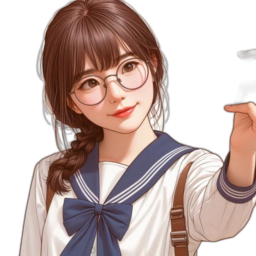 staff, face, anime, photorealistic transparent PNG cut-out