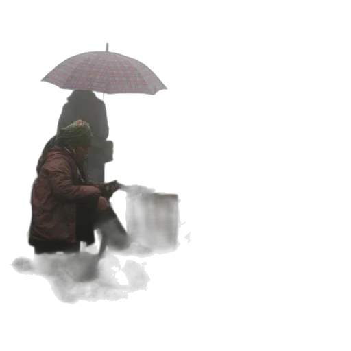 umbrella, hat, staff, jacket transparent PNG cut-out