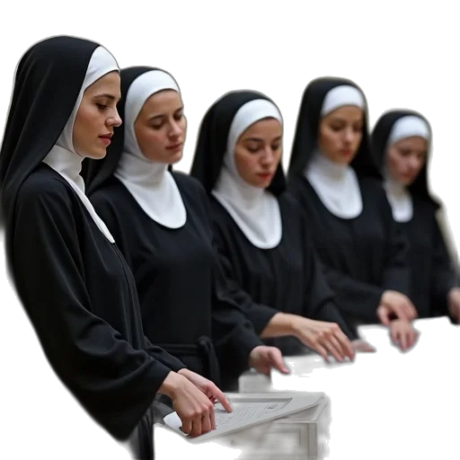 nuns, ready, cast, their transparent PNG cut-out