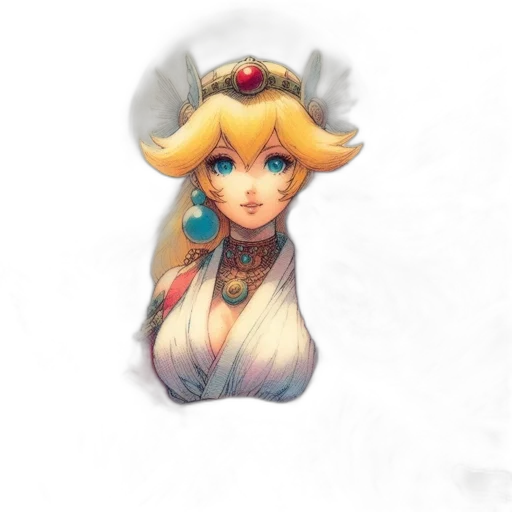 crown, dress, face, staff transparent PNG cut-out