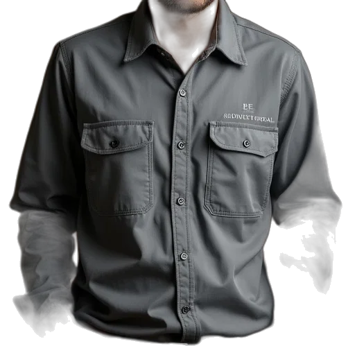 jacket, staff, face, photorealistic transparent PNG cut-out