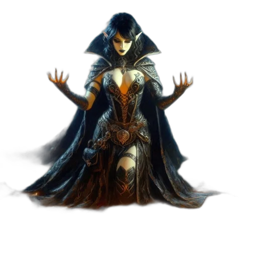 dress, fantasy art, concept art, comic book art transparent PNG cut-out