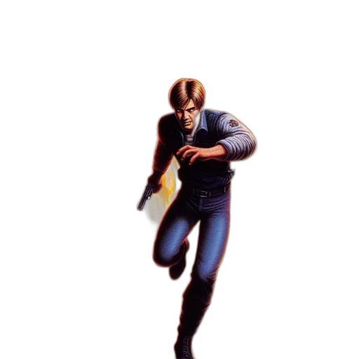 jacket, weapon, robot, staff transparent PNG cut-out