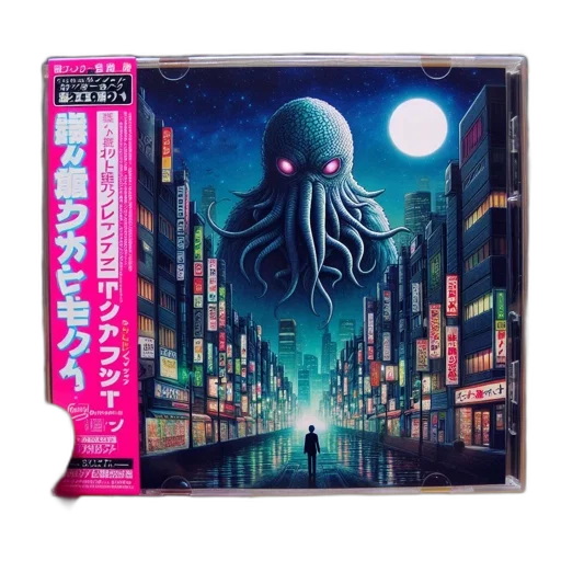 creature, vaporwave, cyberpunk, concept art transparent PNG cut-out