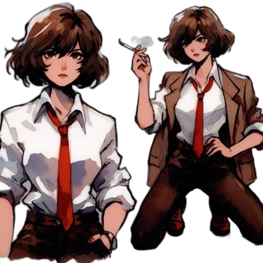 jacket, staff, concept art, anime transparent PNG cut-out