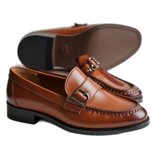 shoes, photorealistic, pair, brown transparent PNG cut-out