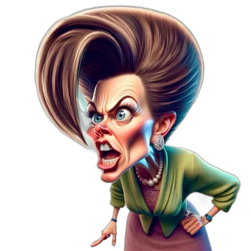 face, hair, cartoon, photorealistic transparent PNG cut-out