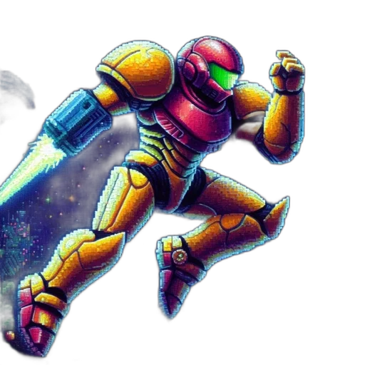 robot, pixel art, concept art, comic book art transparent PNG cut-out
