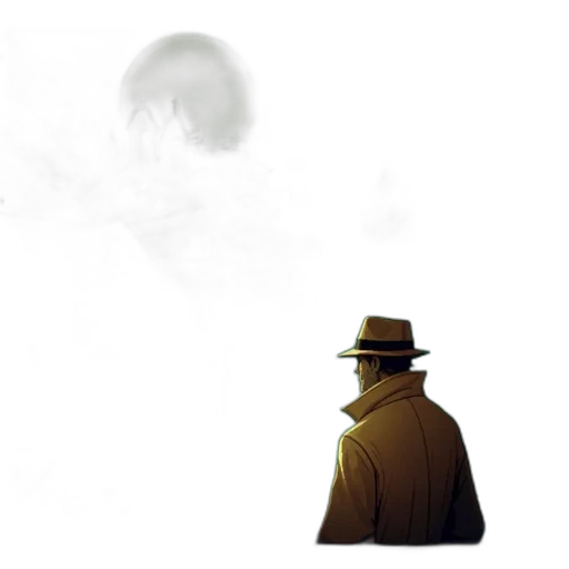 hat, mask, jacket, staff transparent PNG cut-out