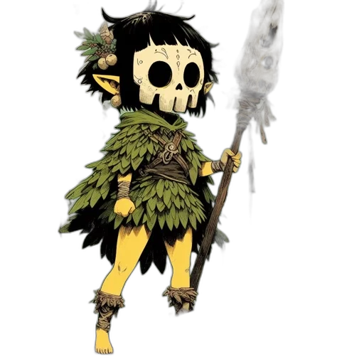 mask, staff, fantasy art, concept art transparent PNG cut-out