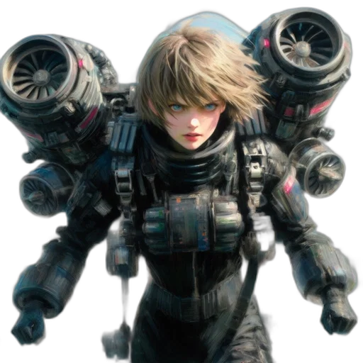 weapon, robot, face, concept art transparent PNG cut-out