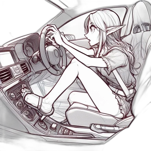 car, concept art, cartoon, anime transparent PNG cut-out