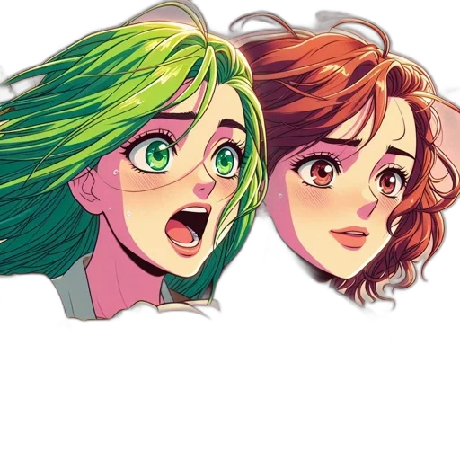hair, face, comic book art, concept art transparent PNG cut-out