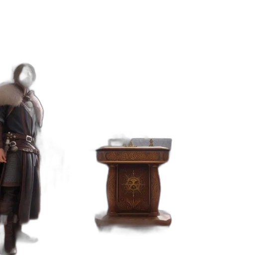 furniture, sword, staff, 3d render transparent PNG cut-out