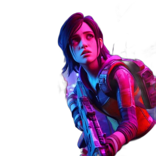 jacket, weapon, concept art, cyberpunk transparent PNG cut-out