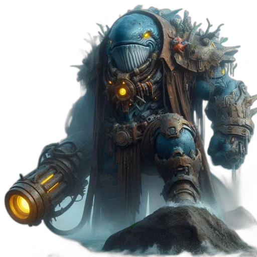 robot, staff, mask, creature transparent PNG cut-out