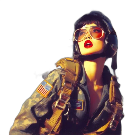 jacket, face, weapon, concept art transparent PNG cut-out