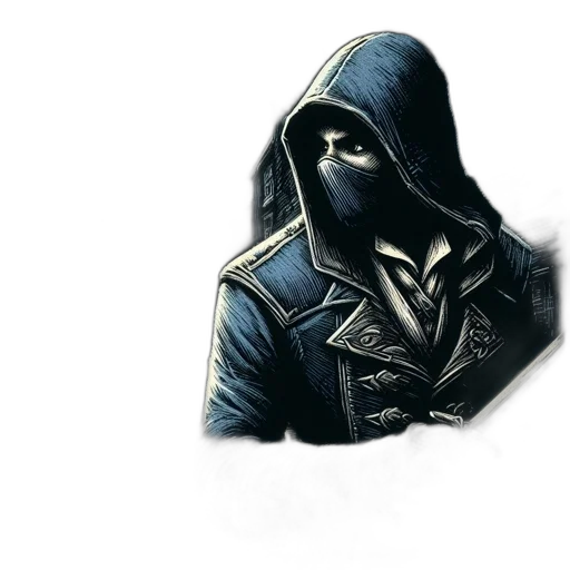 mask, jacket, face, weapon transparent PNG cut-out
