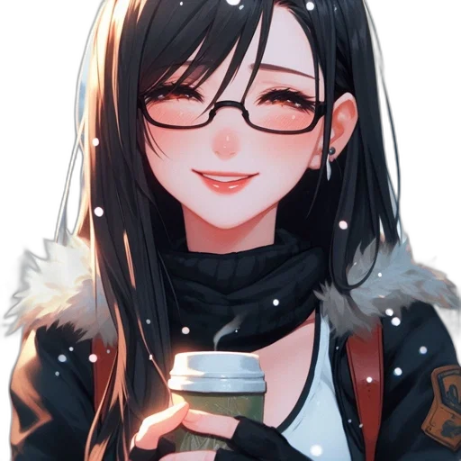 face, jacket, staff, anime transparent PNG cut-out