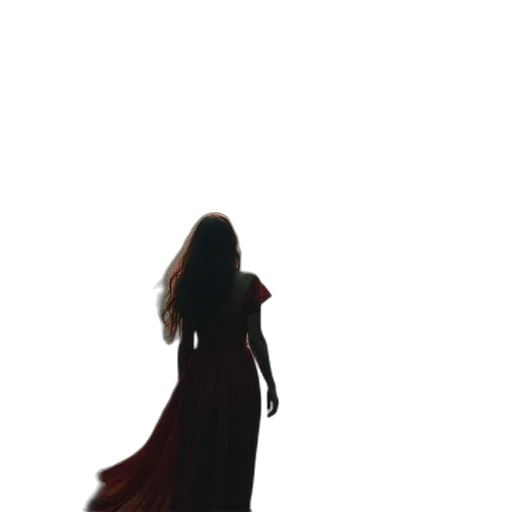 dress, staff, creature, hair transparent PNG cut-out