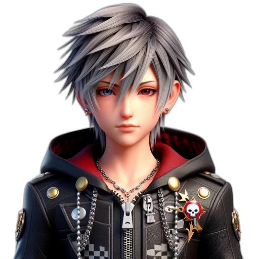 jacket, face, 3d render, concept art transparent PNG cut-out