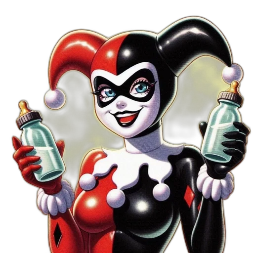 comic book art, cartoon, concept art, harley transparent PNG cut-out