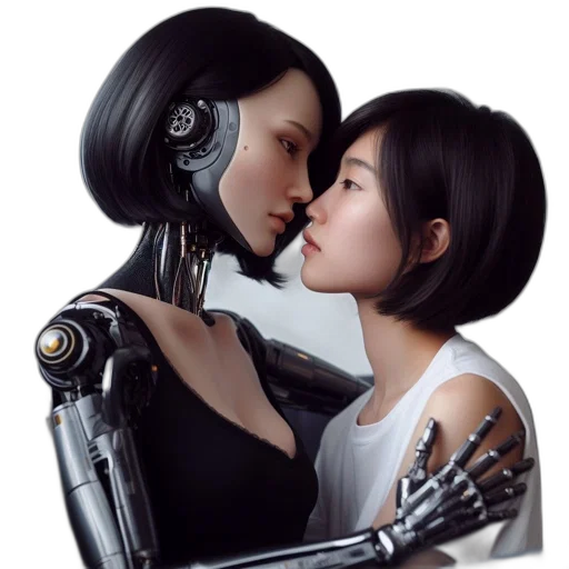 robot, cyberpunk, concept art, photorealistic transparent PNG cut-out