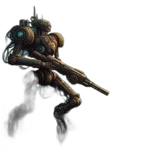 robot, weapon, staff, creature transparent PNG cut-out