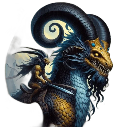dragon, mask, creature, staff transparent PNG cut-out
