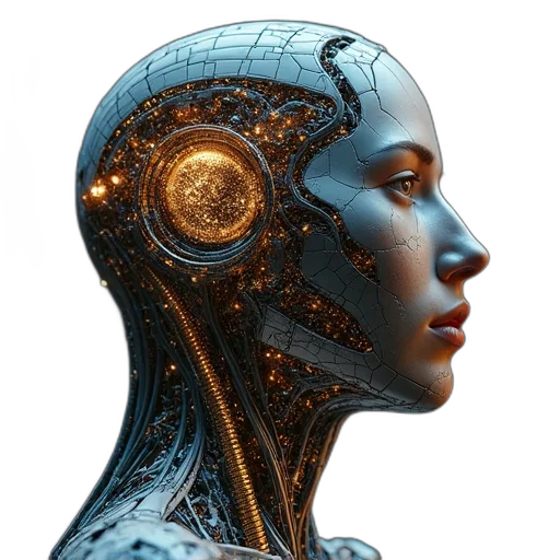 robot, face, mask, cyberpunk transparent PNG cut-out