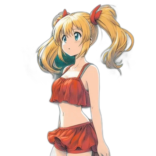 dress, staff, anime, cartoon transparent PNG cut-out