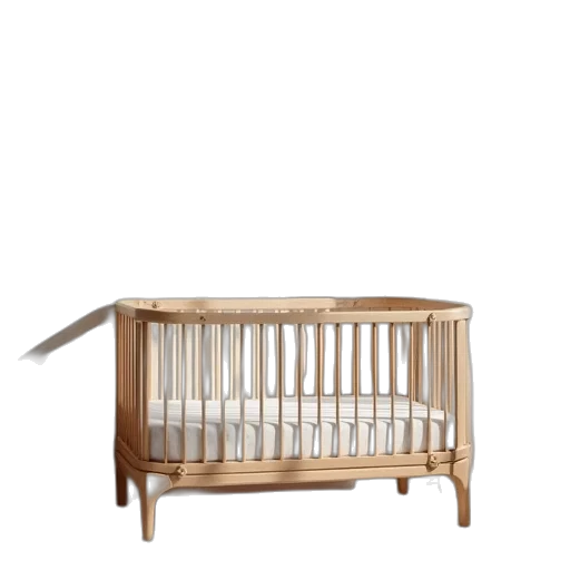 furniture, 3d render, earth tones, crib transparent PNG cut-out