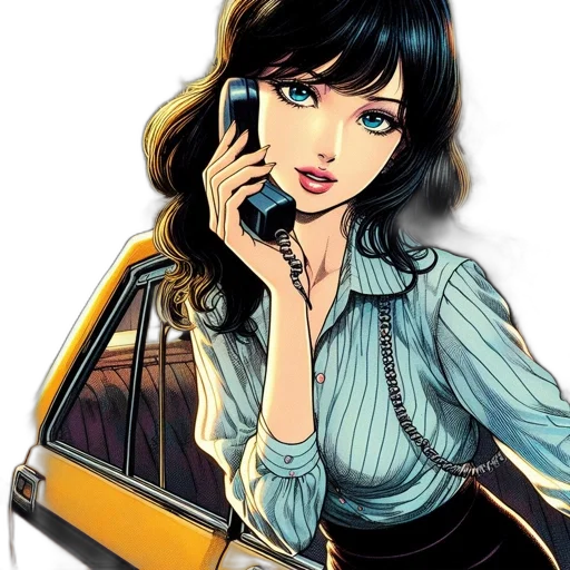 dress, jewelry, car, comic book art transparent PNG cut-out