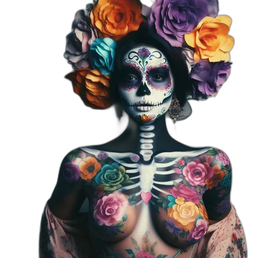 dress, flower, mask, jewelry transparent PNG cut-out