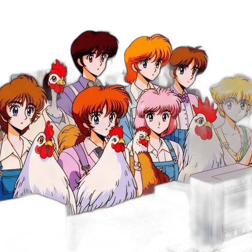 concept art, anime, vaporwave, pixel art transparent PNG cut-out
