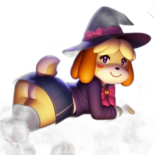 hat, staff, animal, pixel art transparent PNG cut-out