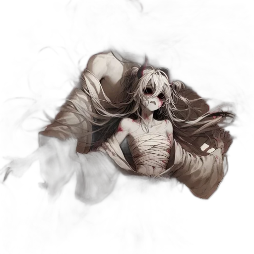 creature, mask, hair, face transparent PNG cut-out