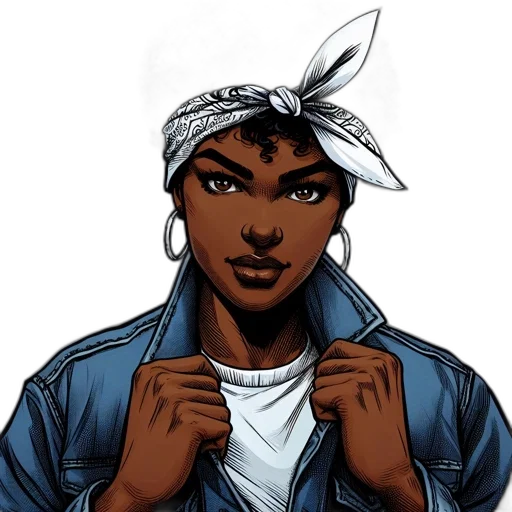 comic book art, cartoon, concept art, confident transparent PNG cut-out