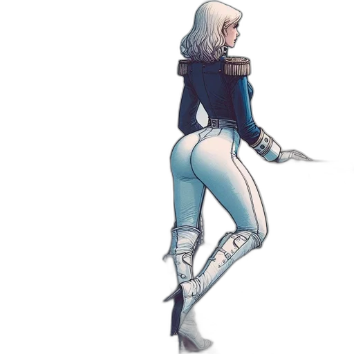 jacket, staff, weapon, robot transparent PNG cut-out