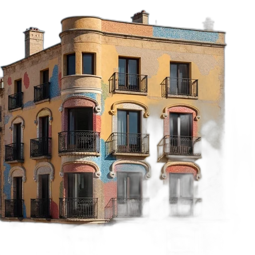 building, 3d render, photorealistic, concept art transparent PNG cut-out
