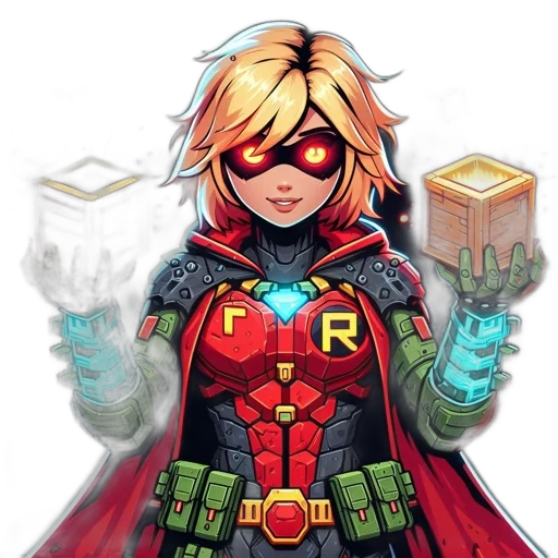 robot, comic book art, concept art, pixel art transparent PNG cut-out
