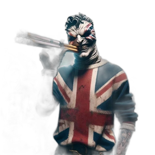 weapon, jacket, staff, mask transparent PNG cut-out