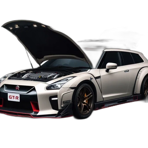 car, 3d render, photorealistic, nissan transparent PNG cut-out