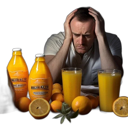 food, bottle, man, distress transparent PNG cut-out