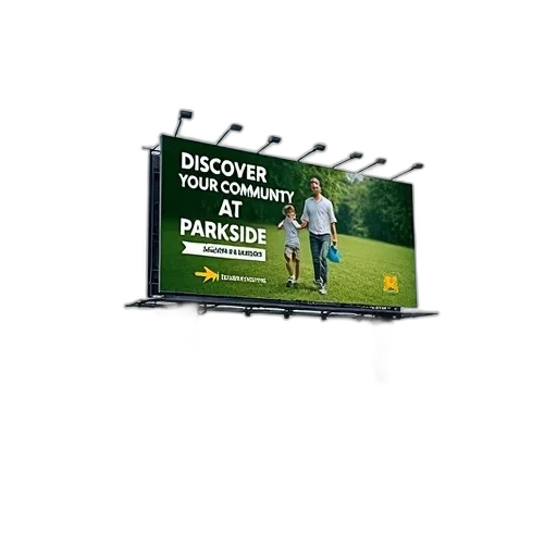 large, billboard, green, background transparent PNG cut-out