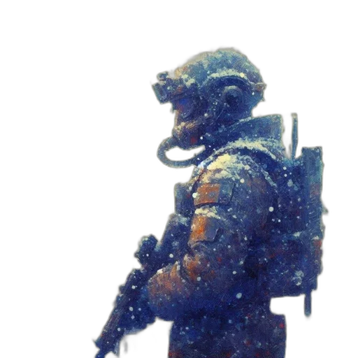robot, weapon, jacket, staff transparent PNG cut-out