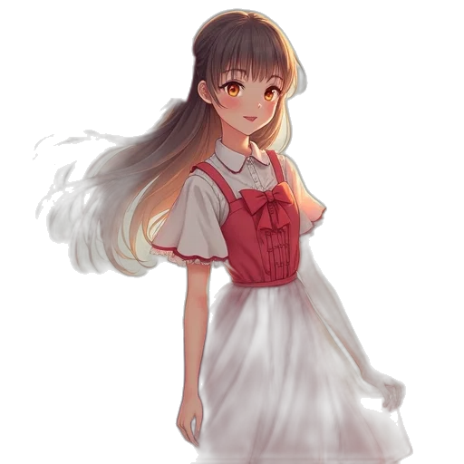 dress, creature, face, staff transparent PNG cut-out